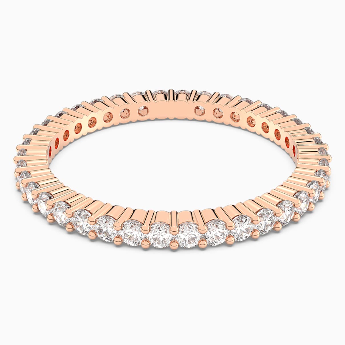 Swarovski Vittore Ring, White, Rose-gold tone plated