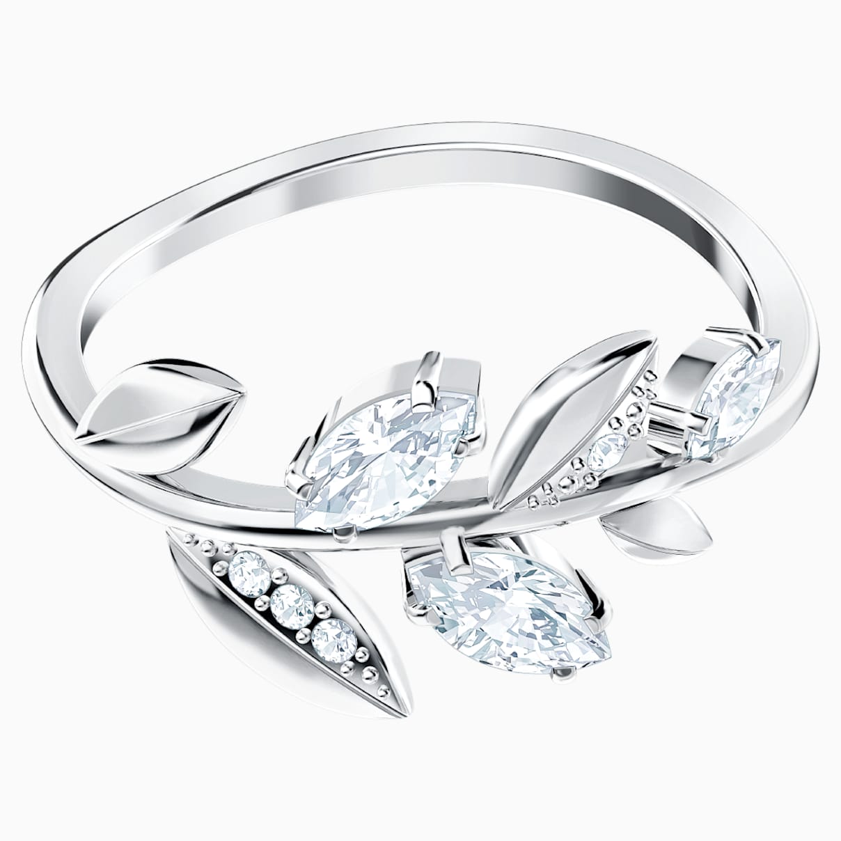 Swarovski Mayfly Ring, White, Rhodium plated