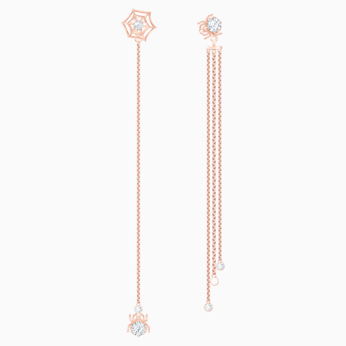Swarovski Precisely Pierced Earrings, White, Rose-gold tone plated