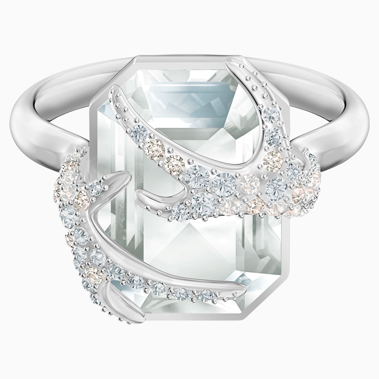 Swarovski Polar Bestiary Cocktail Ring, Multi-coloured, Rhodium plated
