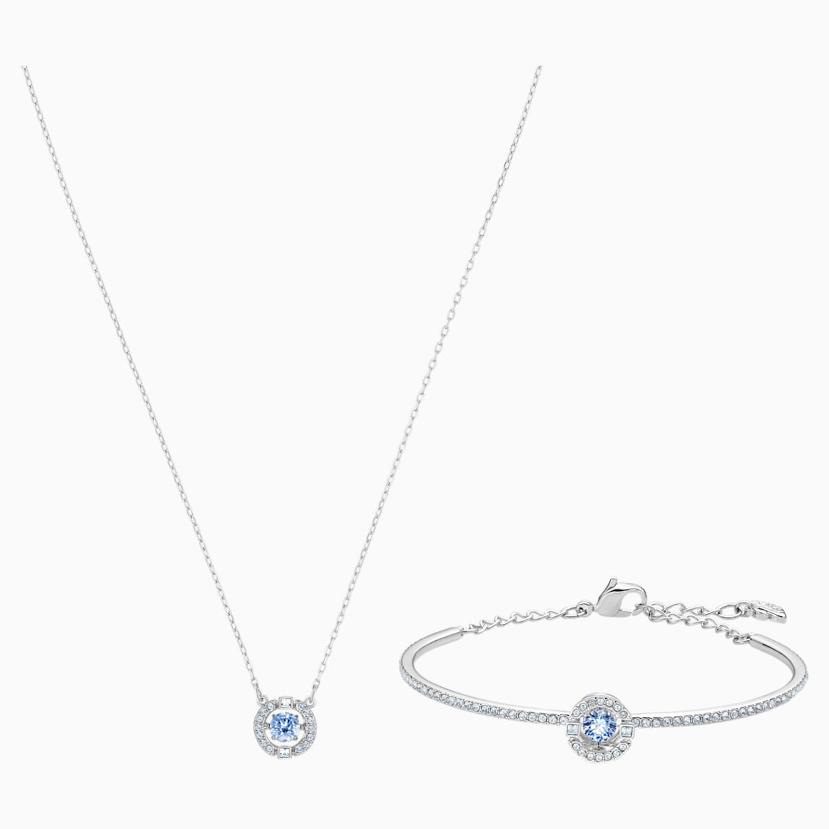 Swarovski Swarovski Sparkling Dance Set, Blue, Rhodium plated