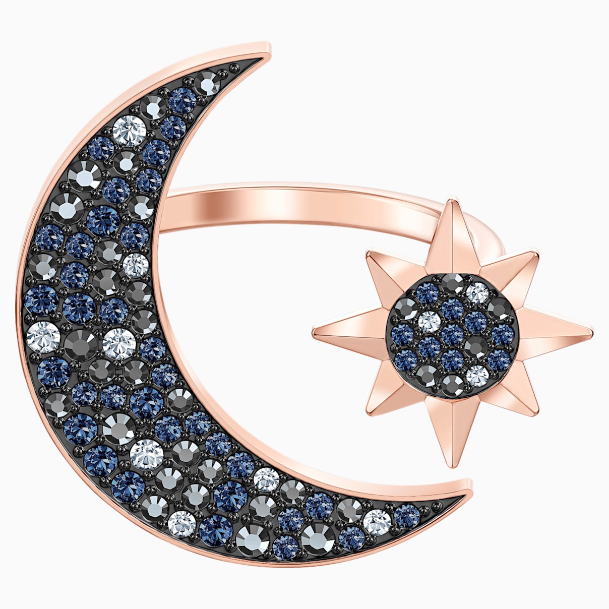 Swarovski Swarovski Symbolic Moon Ring, Multi-coloured, Rose-gold tone plated