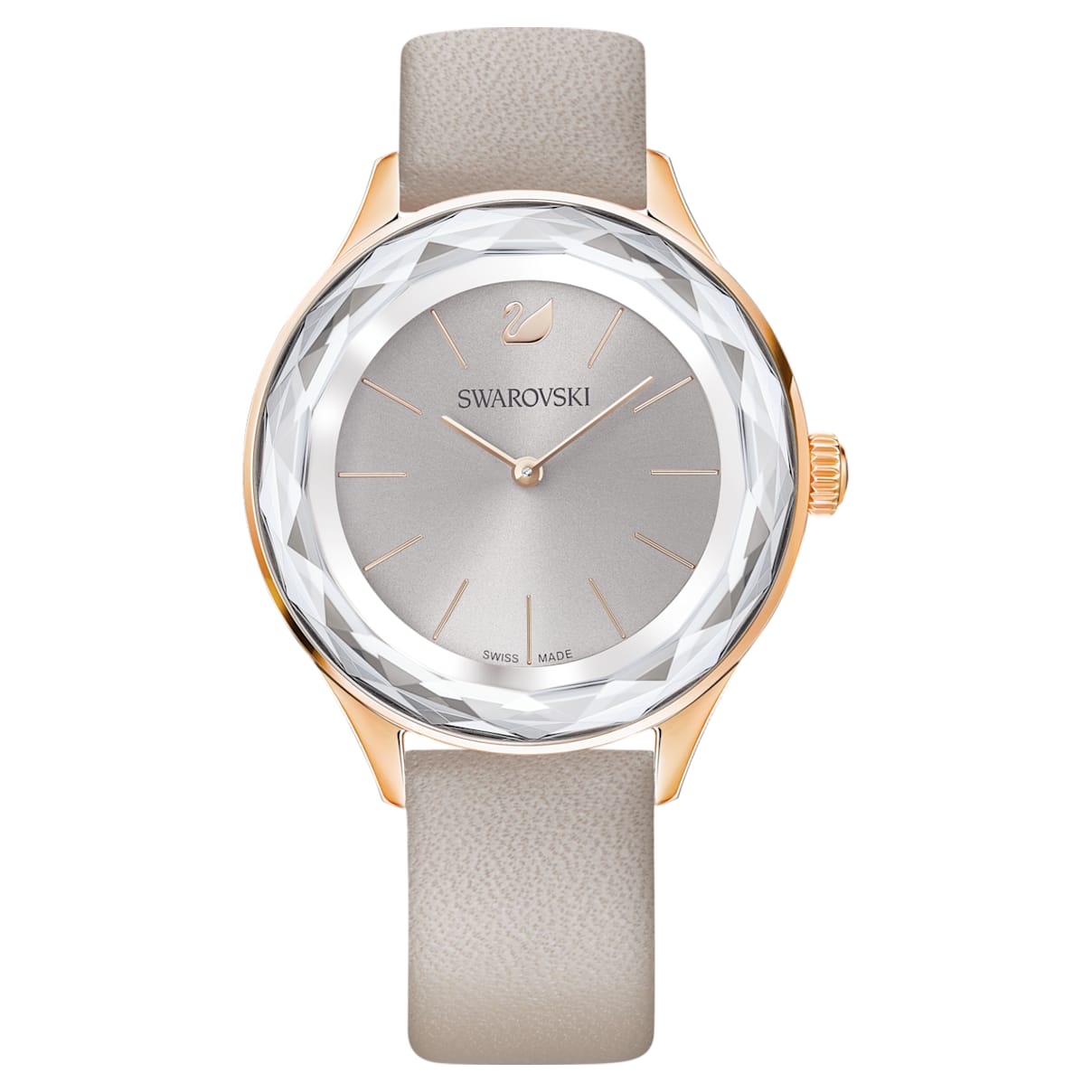 Swarovski Octea Nova Uhr, Schweizer Produktion, Lederarmband, Grau, Roségoldfarbenes Finish
Swarovski Octea Nova Uhr, Schweizer Produktion, Lederarmband, Grau, Roségoldfarbenes Finish