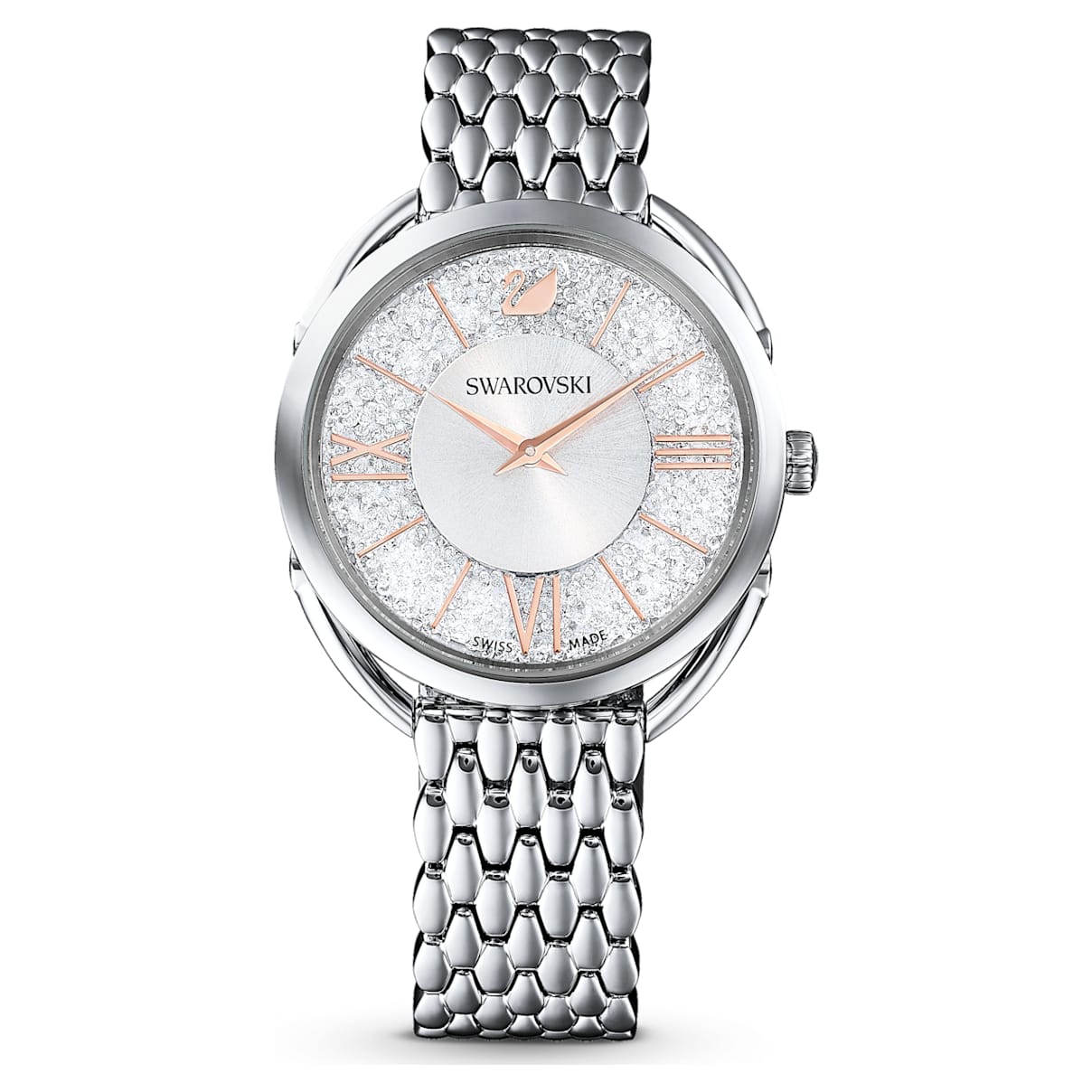 Crystalline Glam watch, Swiss Made, Metal bracelet, Silver tone, Stainless steel
Crystalline Glam watch, Swiss Made, Metal bracelet, Silver tone, Stainless steel