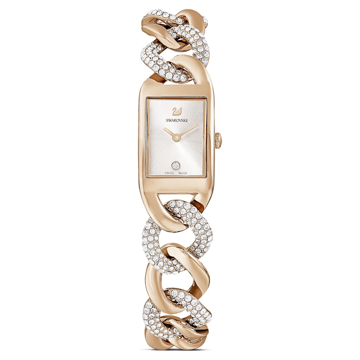 Swarovski Cocktail Uhr, Schweizer Produktion, Pavé, Metallarmband, Goldfarben, Champagne-vergoldetes Finish
Swarovski Cocktail Uhr, Schweizer Produktion, Pavé, Metallarmband, Goldfarben, Champagne-vergoldetes Finish