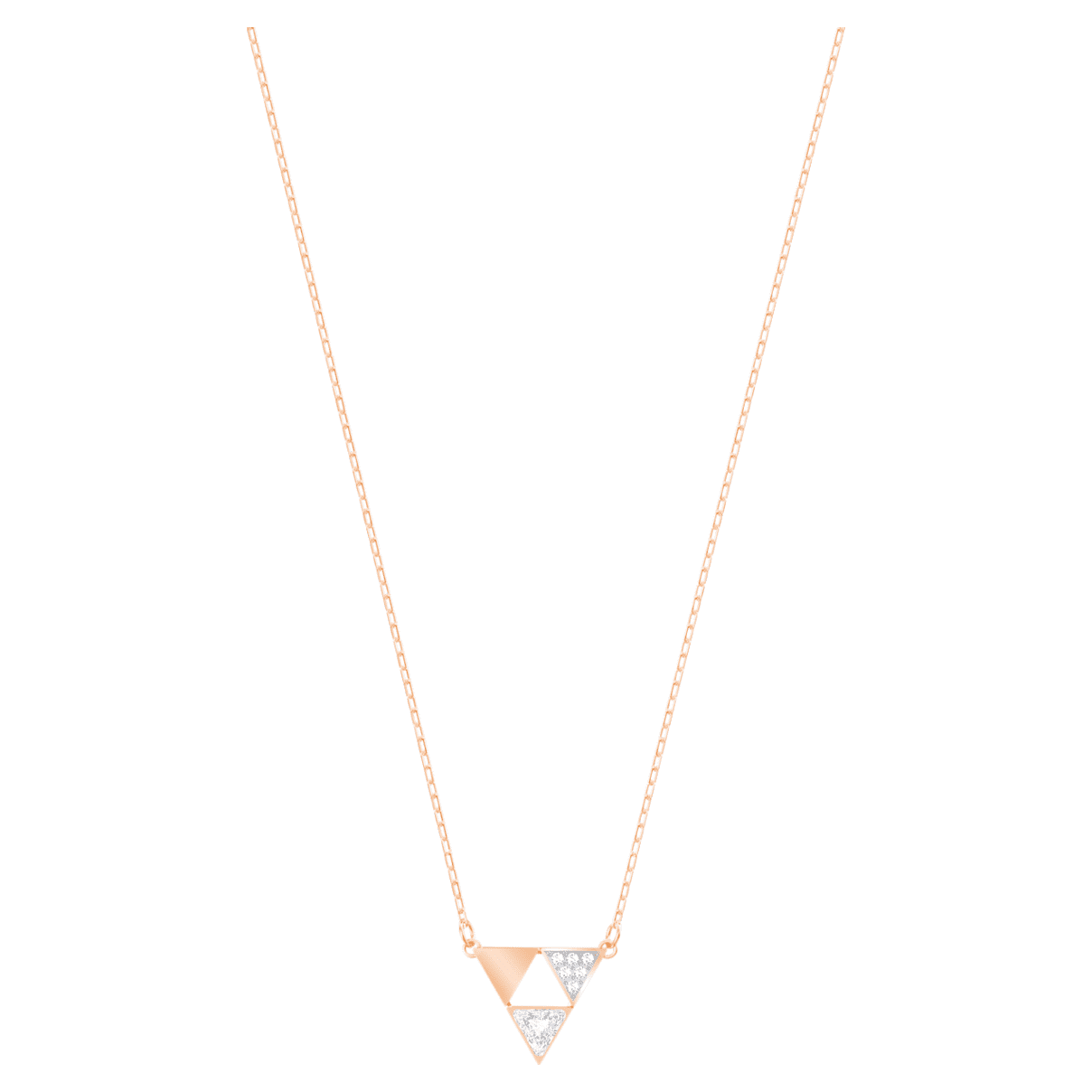 Heroism necklace, White, Rose gold-tone plated