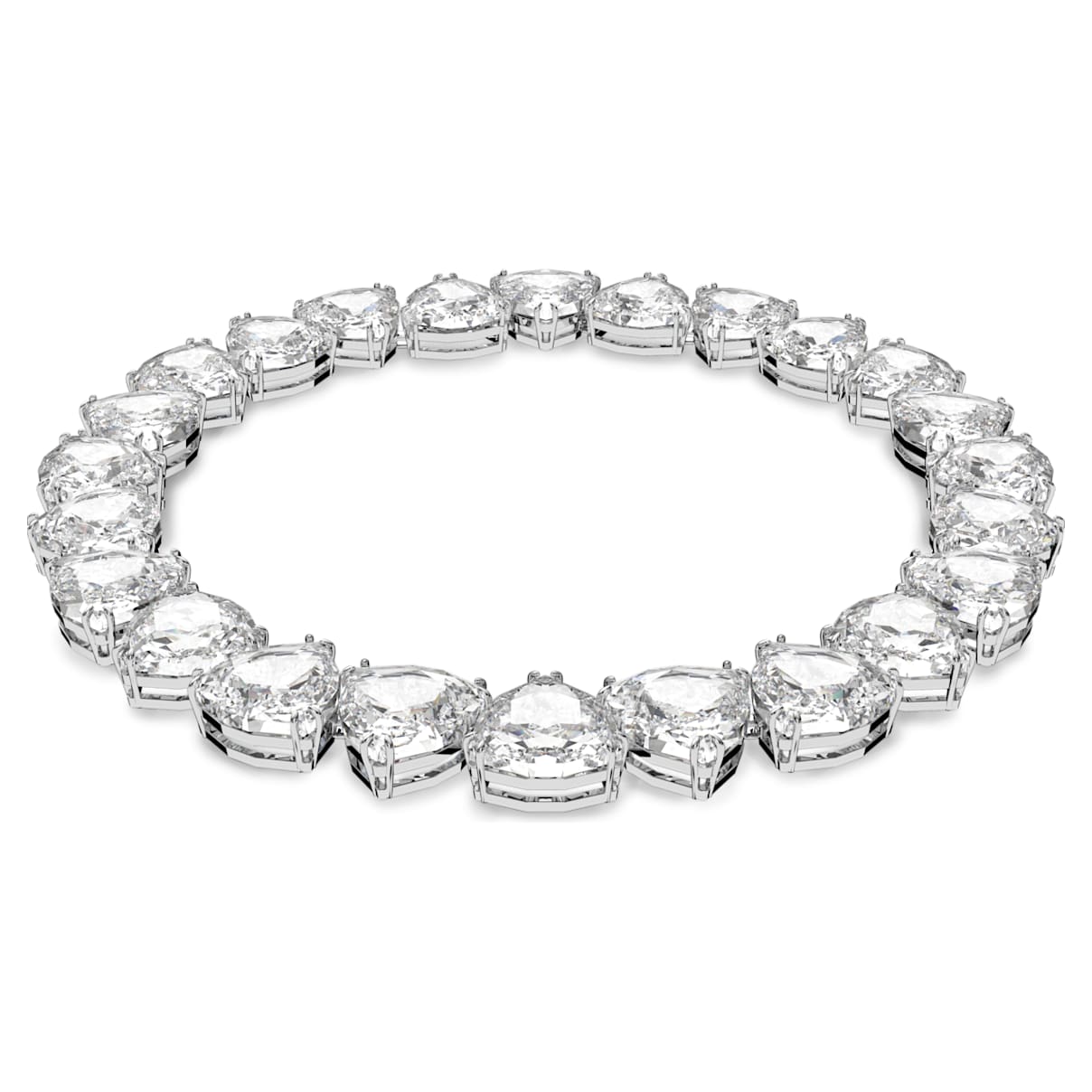 Swarovski Collier Millenia, Cristaux oversize, Taille trillion, Blanc, Métal rhodié