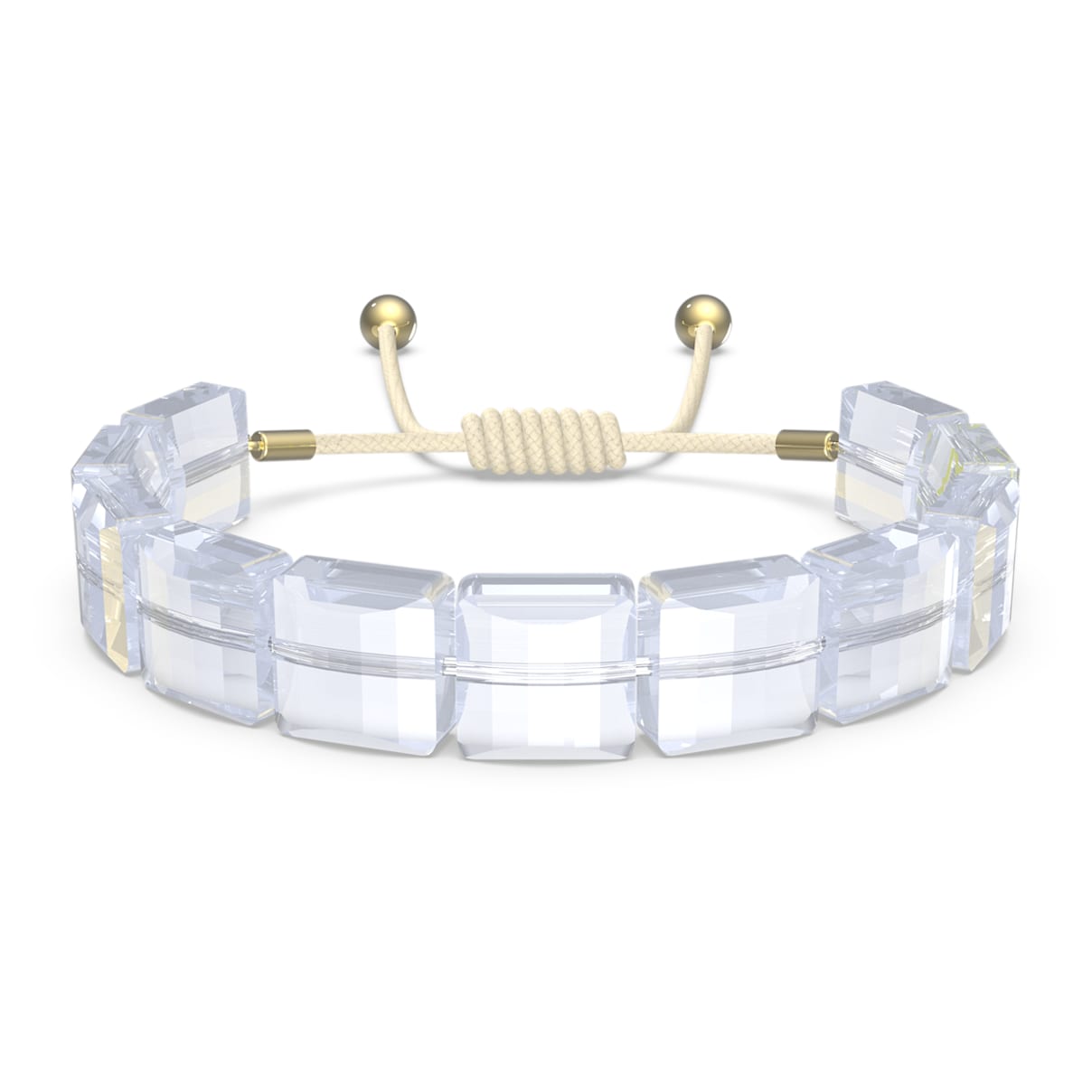 Letra bracelet, Star, White, Gold-tone plated
