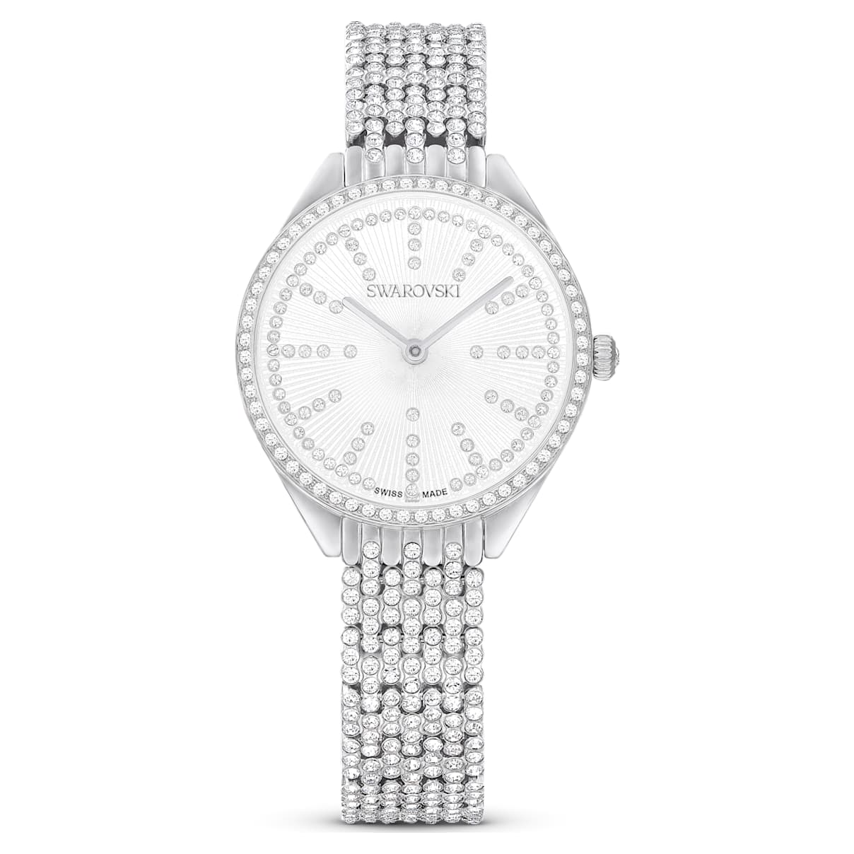 Attract watch, Swiss Made, Full pavé, Crystal bracelet, Silver Tone, Stainless steel
Attract watch, Swiss Made, Full pavé, Crystal bracelet, Silver Tone, Stainless steel