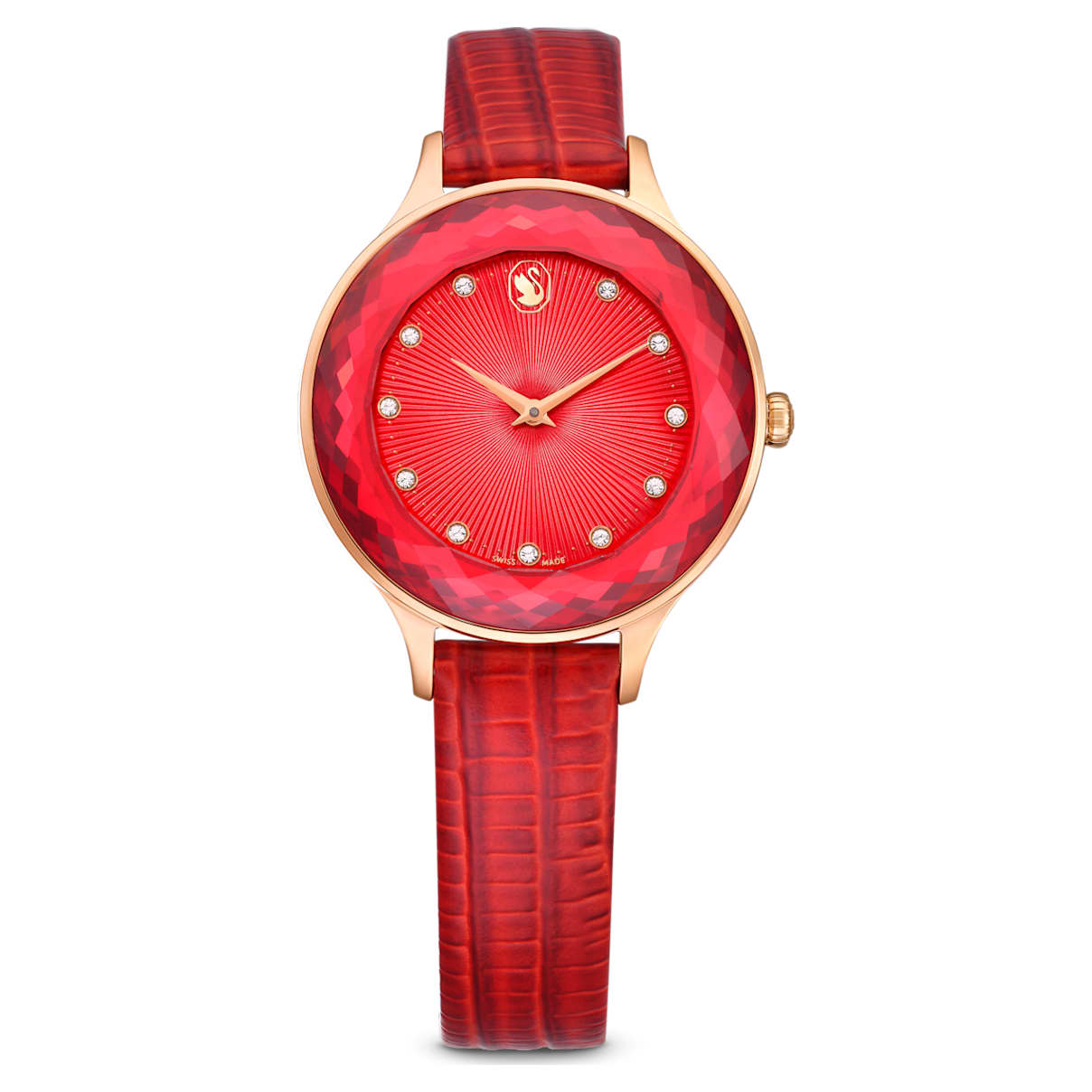 Montre Octea Nova, Fabriqué en Suisse, Bracelet en cuir, Rouge, Finition or rose
Montre Octea Nova, Fabriqué en Suisse, Bracelet en cuir, Rouge, Finition or rose