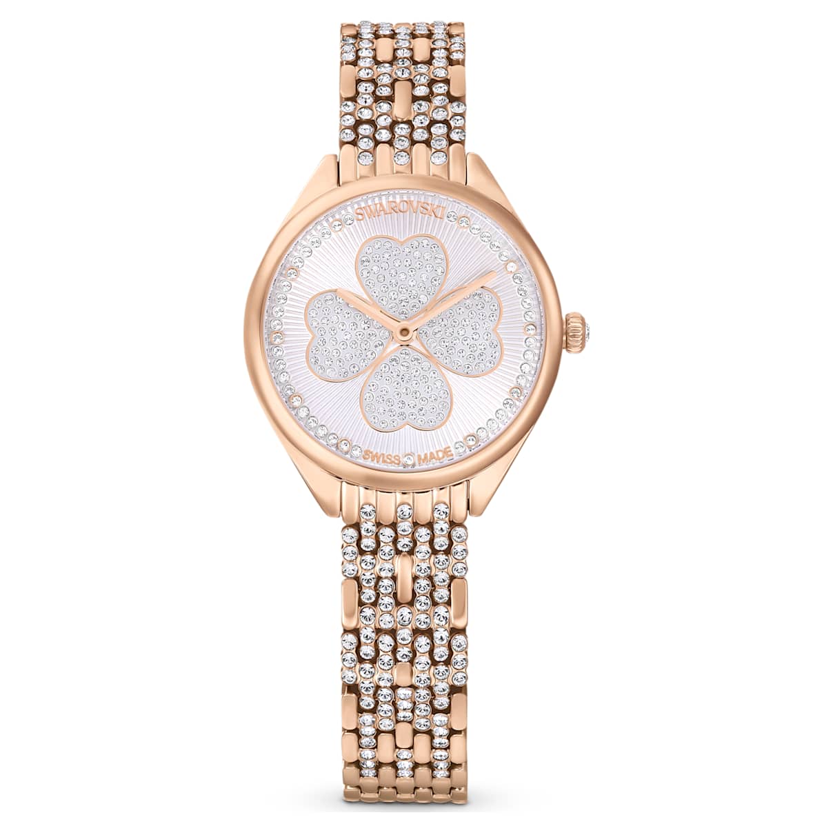 Attract watch, Swiss Made, Clover, Crystal bracelet, Rose gold tone, Rose gold-tone finish
Attract watch, Swiss Made, Clover, Crystal bracelet, Rose gold tone, Rose gold-tone finish