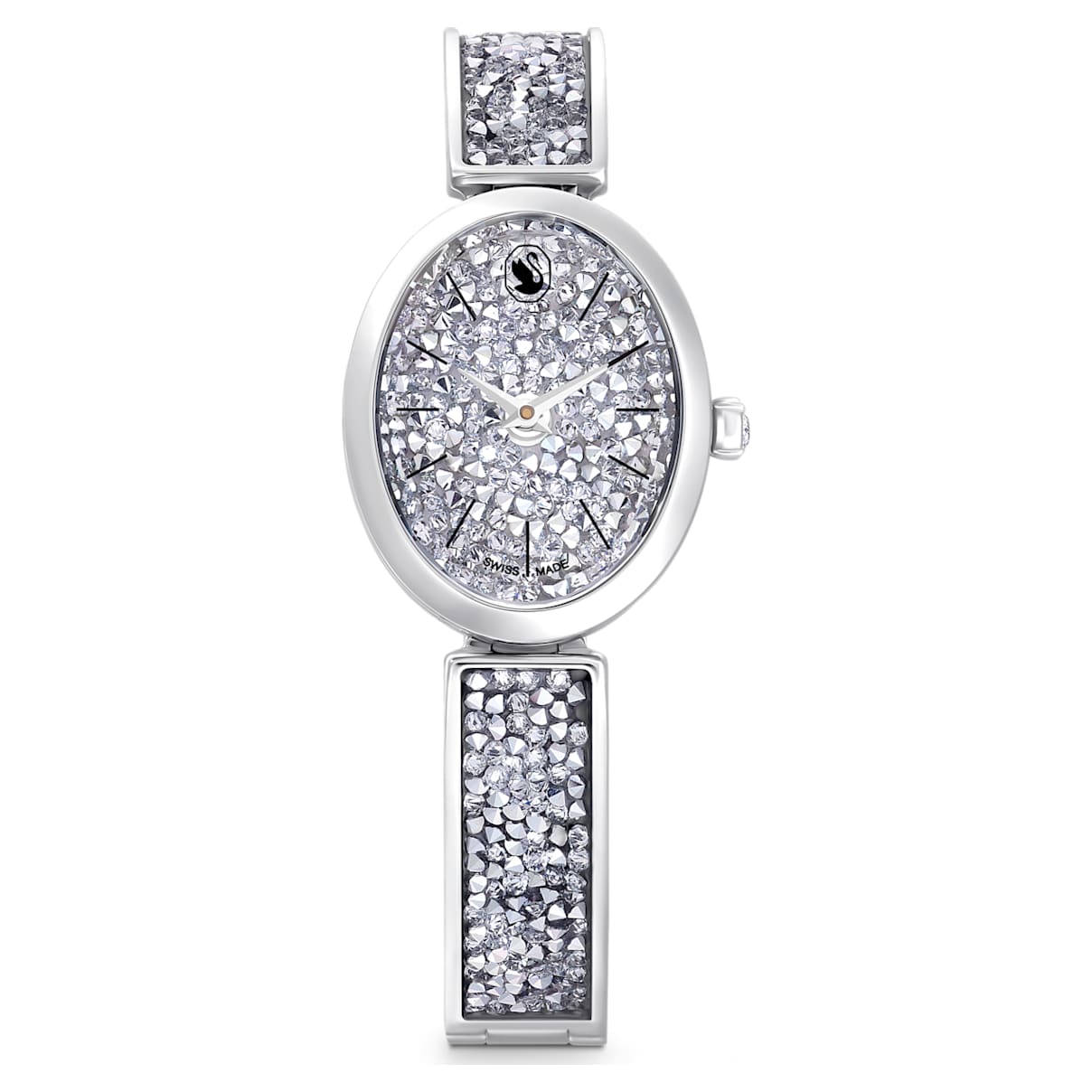 Crystal Rock Oval watch, Swiss Made, Crystal bracelet, Silver tone, Stainless steel
Crystal Rock Oval watch, Swiss Made, Crystal bracelet, Silver tone, Stainless steel