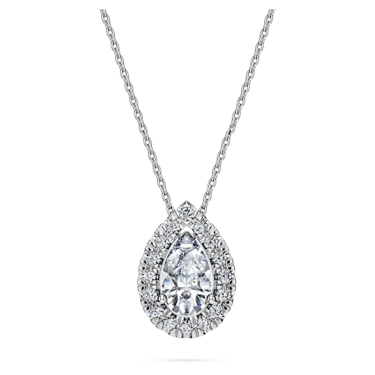 Eternity halo solitaire pendant, Lab-grown diamonds 1 ct tw, Pear shape, 14K white gold
Eternity halo solitaire pendant, Lab-grown diamonds 1 ct tw, Pear shape, 14K white gold