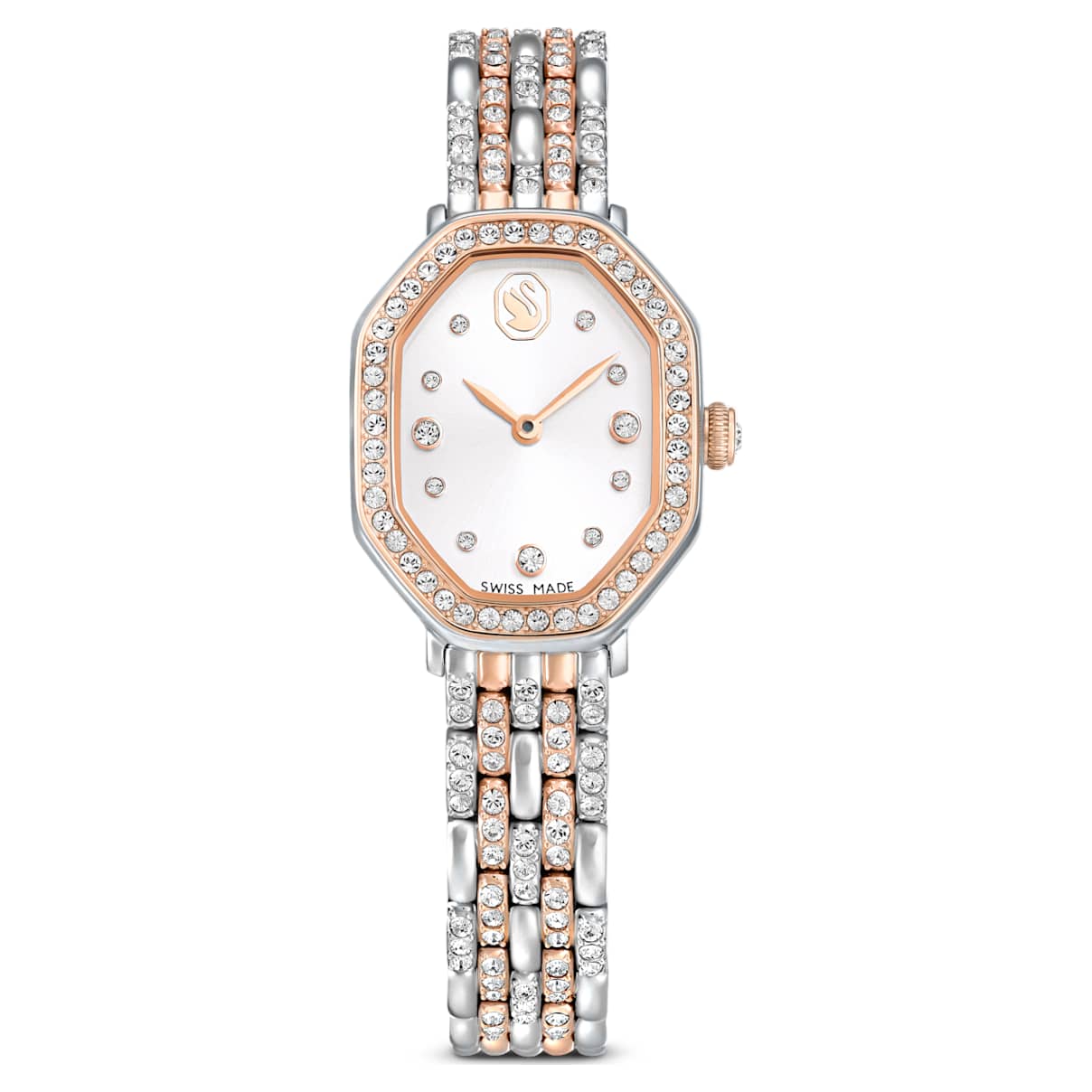 Dextera Octagon watch, Swiss Made, Metal bracelet, Silver tone, Rose gold-tone finish
Dextera Octagon watch, Swiss Made, Metal bracelet, Silver tone, Rose gold-tone finish