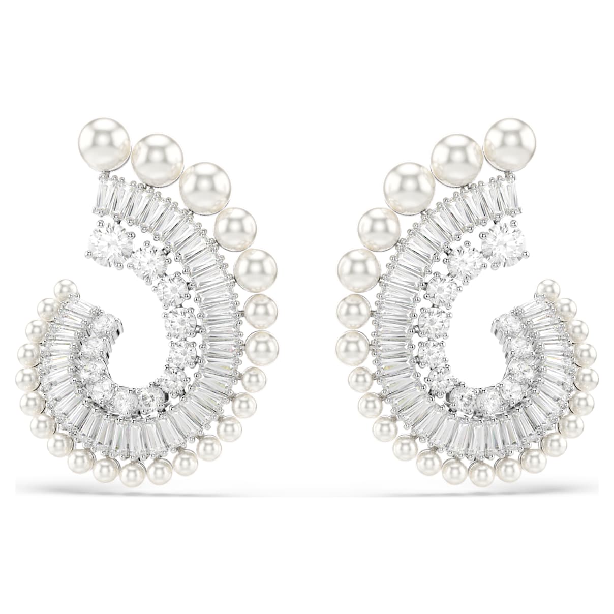 Ariana Grande x Swarovski drop earrings, Crystal pearl, Mixed cuts, White, Rhodium plated
Ariana Grande x Swarovski drop earrings, Crystal pearl, Mixed cuts, White, Rhodium plated