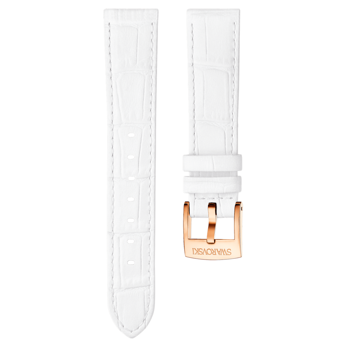 Swarovski Pasek do zegarka 18mm, Skórzany z przeszyciami, Biały, Powłoka w odcieniu różowego złota
Swarovski Pasek do zegarka 18mm, Skórzany z przeszyciami, Biały, Powłoka w odcieniu różowego złota
