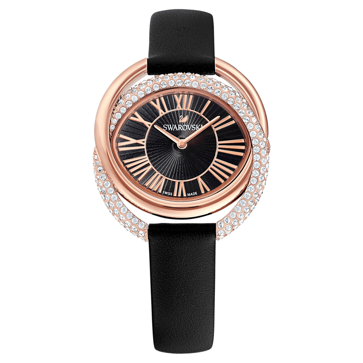 Swarovski Zegarek Duo, pasek ze skóry, czarny, powłoka PVD w odcieniu różowego złota
Swarovski Zegarek Duo, pasek ze skóry, czarny, powłoka PVD w odcieniu różowego złota