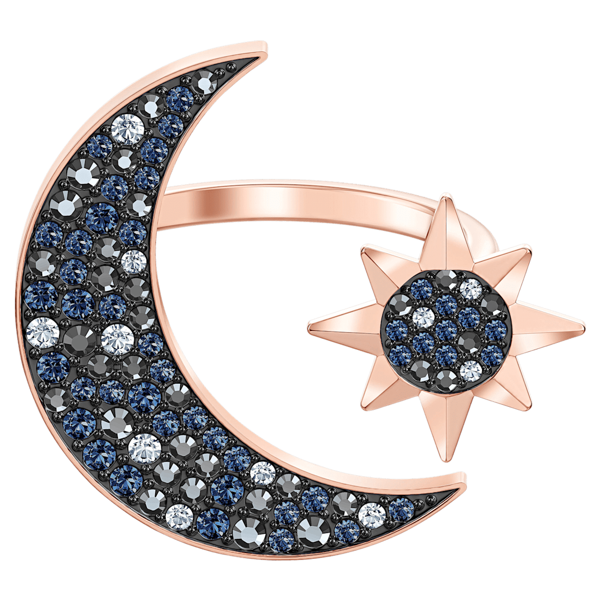 Swarovski Symbolic open ring, Moon and star, Multicoloured, Rose gold-tone plated
Swarovski Symbolic open ring, Moon and star, Multicoloured, Rose gold-tone plated
