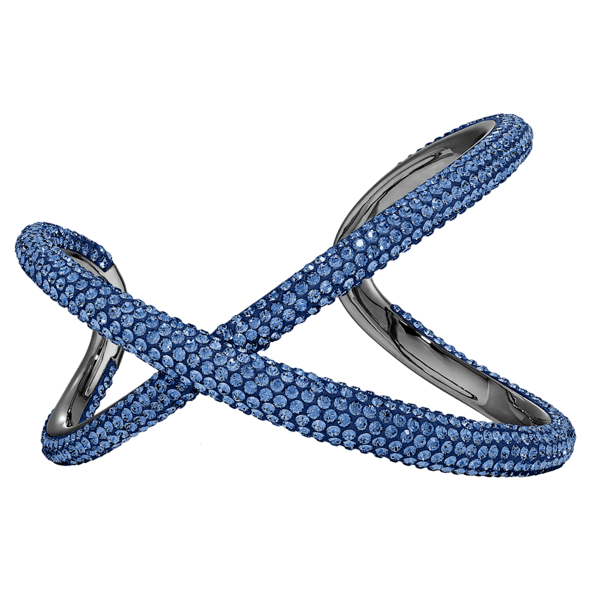 Swarovski Tigris Armreif, Blau, Rutheniert
