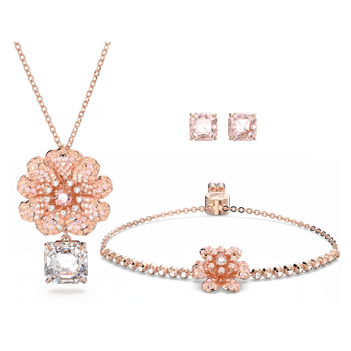 Swarovski Connexus 套装, 花朵, 粉红色, 镀玫瑰金色调
Swarovski Connexus 套装, 花朵, 粉红色, 镀玫瑰金色调