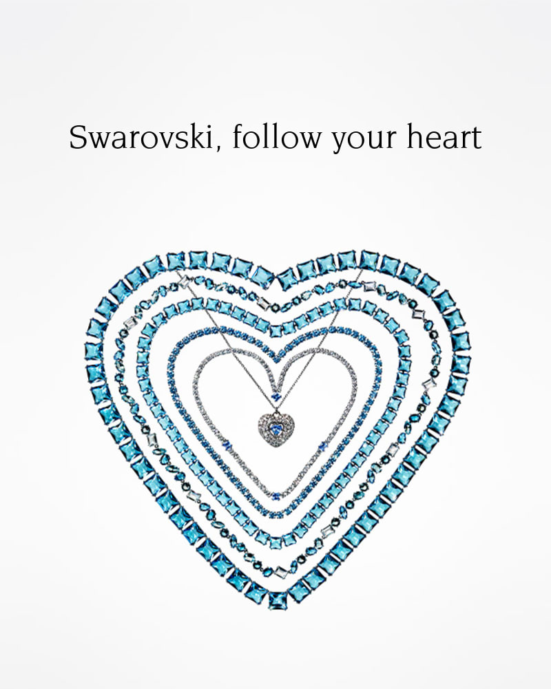 Heart made with blue crystals