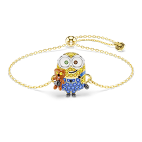 Bransoletka Minions Bob, Oprawa brukowa, Różnokolorowa, Powłoka w odcieniu złota