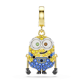 Przywieszka Minions Bob, Oprawa brukowa, Różnokolorowa, Powłoka w odcieniu złota