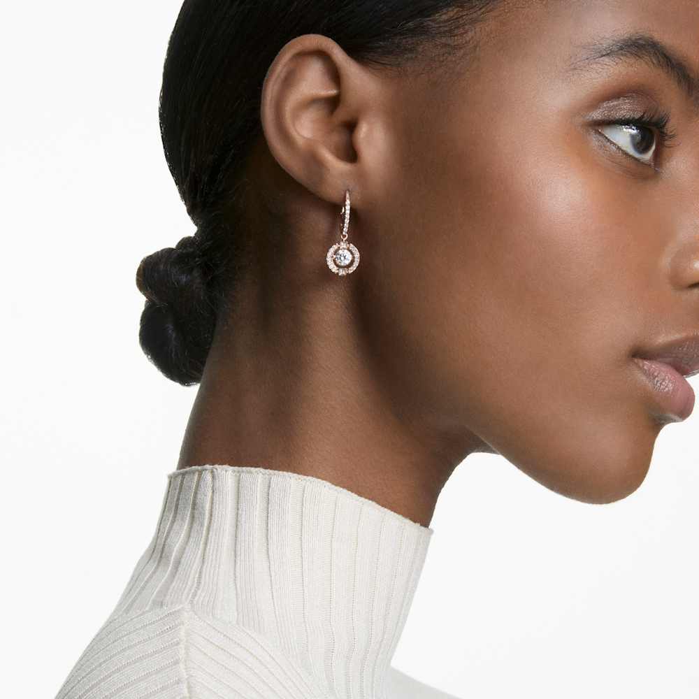 Swarovski Sparkling Dance Pierced Earrings, White, Rose