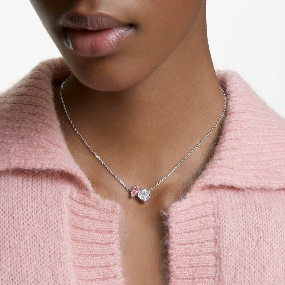 Swarovski Attract Soul necklace, Pink, Rhodium plated