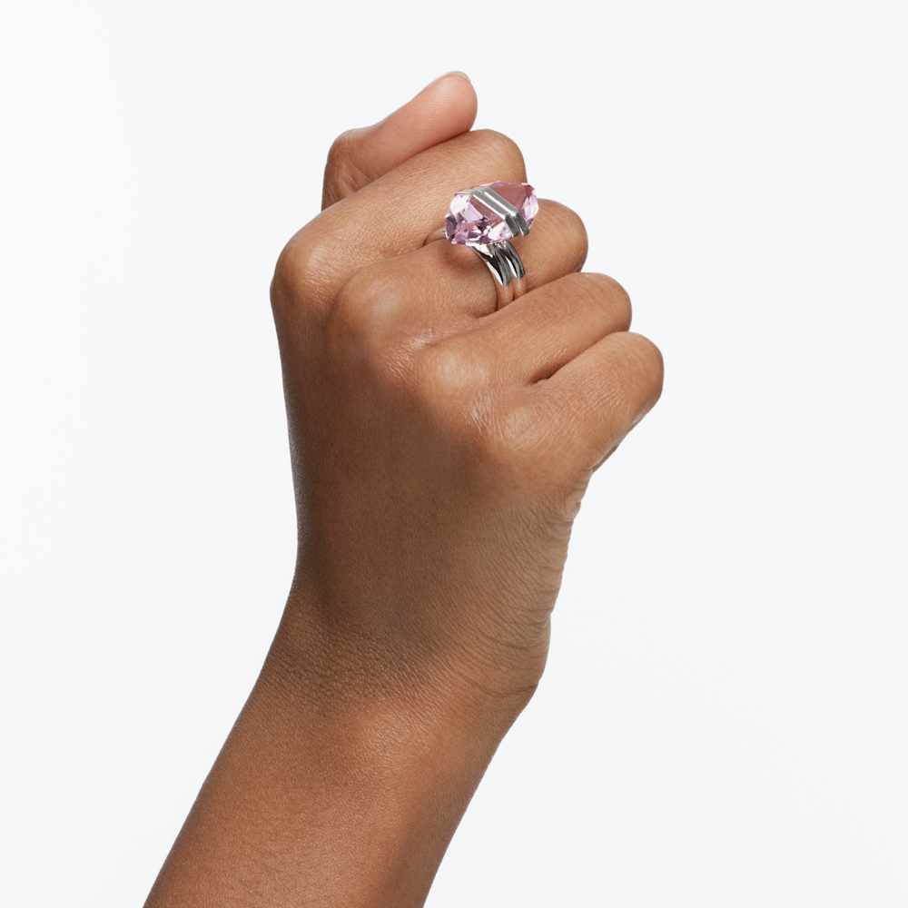 Lucent Ring Magnetic Pink Rhodium Plated Swarovski