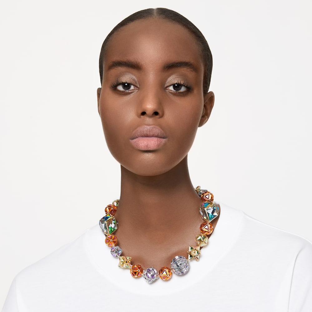 Swarovski Curiosa necklace, Magnetic closure, Multicolored, Mixed metal finish