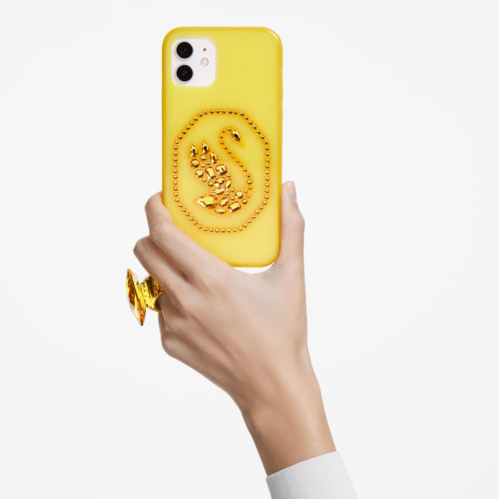 Smartphone case, Swan, iPhone® 13 Pro, Yellow Swarovski