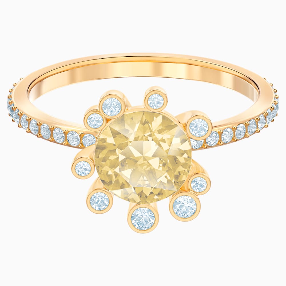 Bague Olive Multicolore Metal Dore Swarovski Com