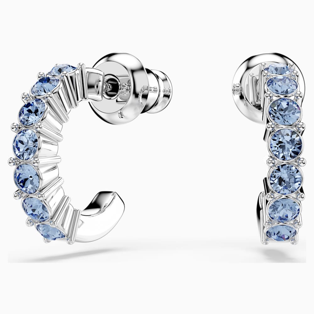 Swarovski sparkling pierced earrings aqua rhodium plated clearance