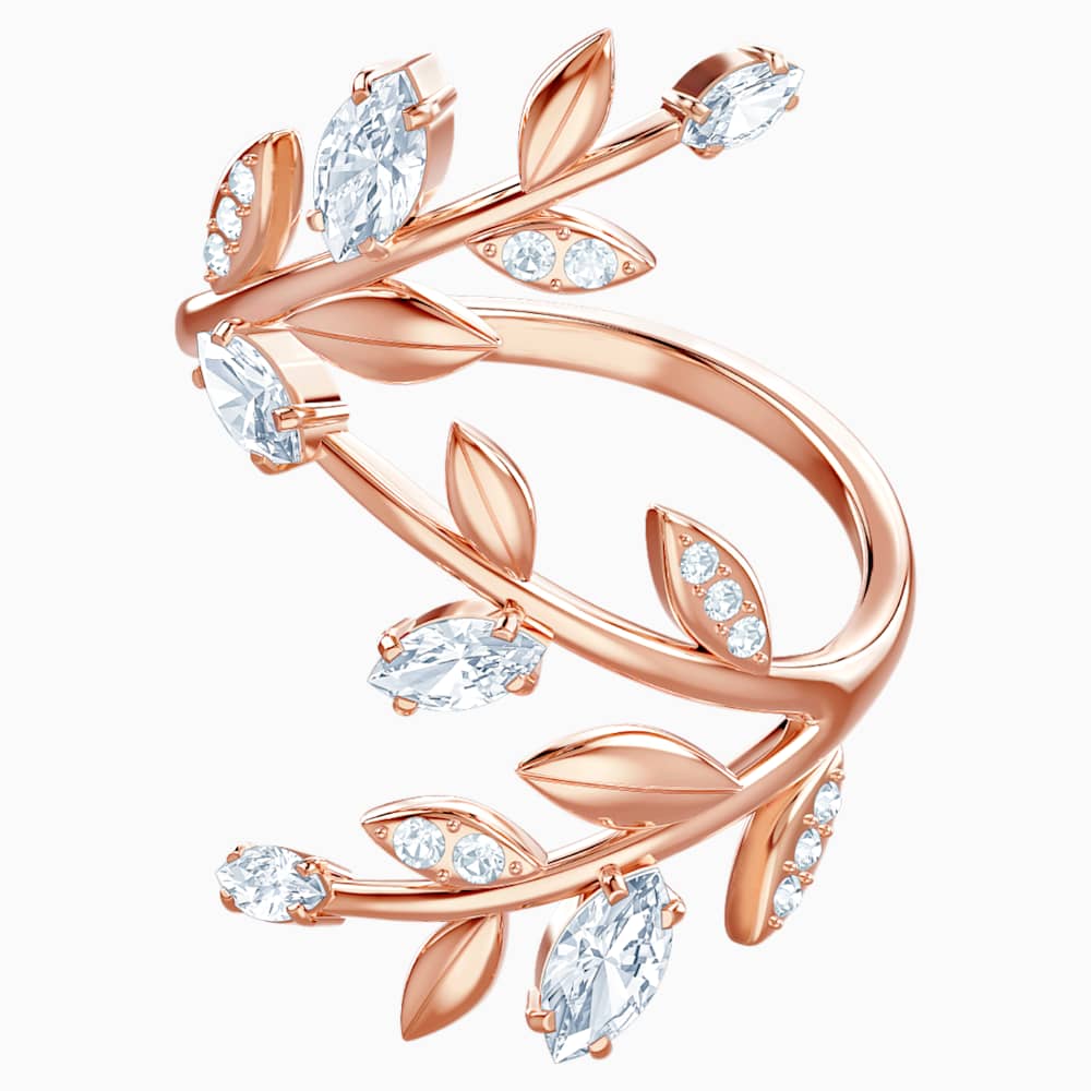 Mayfly Ring, White, Rose-gold tone plated | Swarovski.com