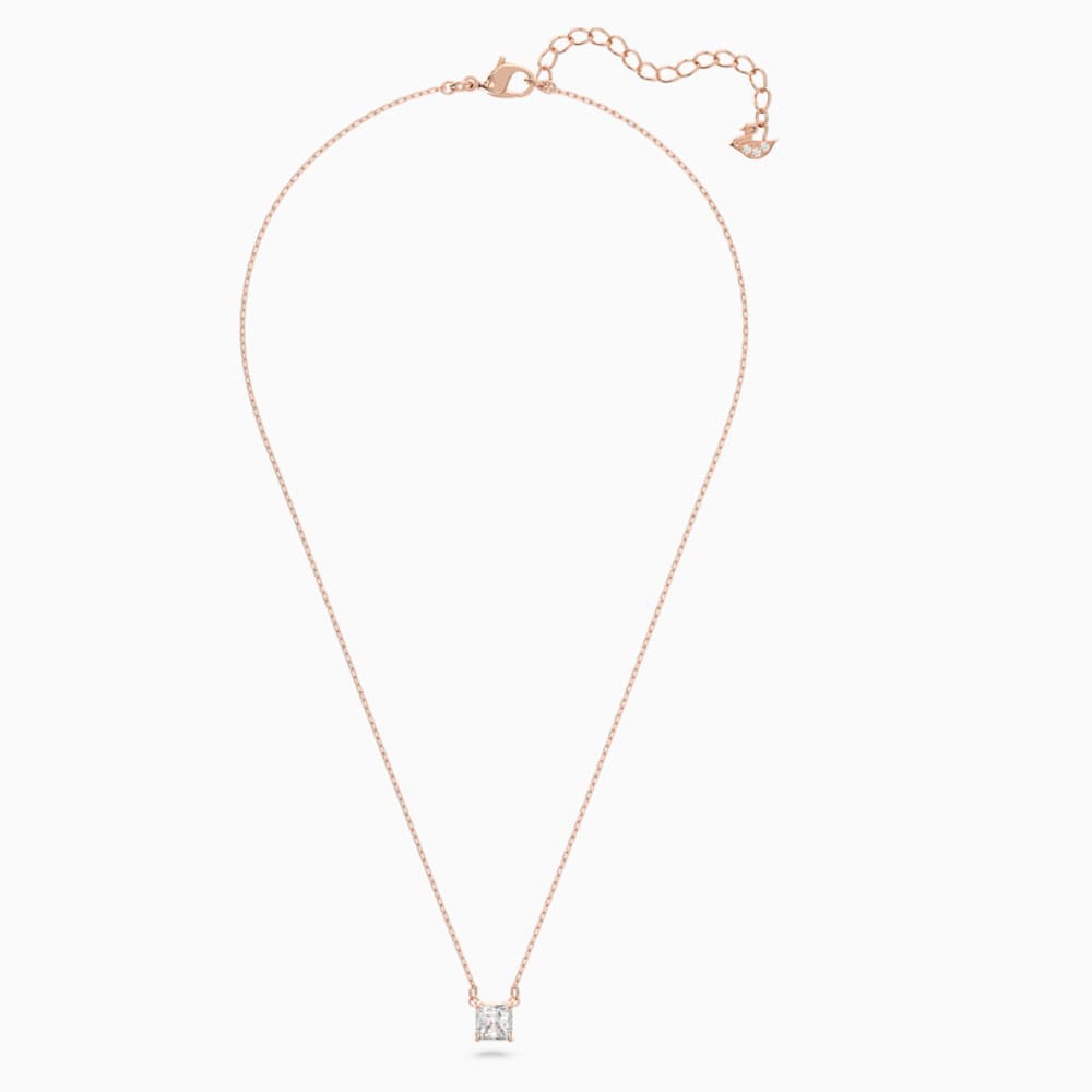 Attract Necklace, White, Rose-gold tone plated | Swarovski.com
