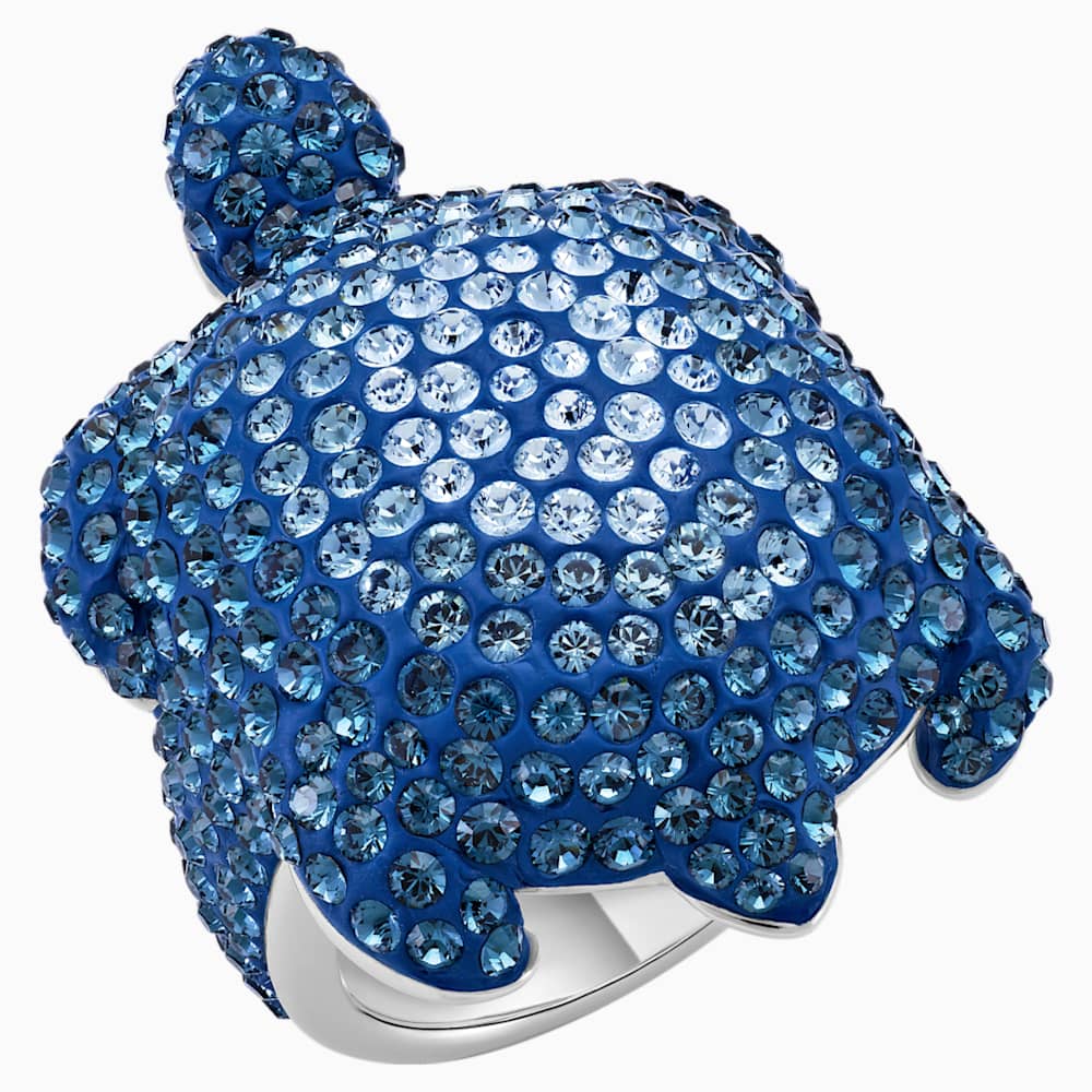 Mustique Sea Life Turtle Yuzuk Buyuk Mavi Paladyum Kaplama Swarovski Com