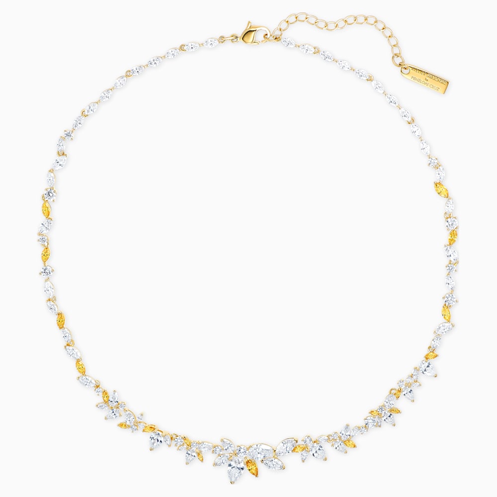 Botanical Necklace, White, Gold-tone plated | Swarovski.com