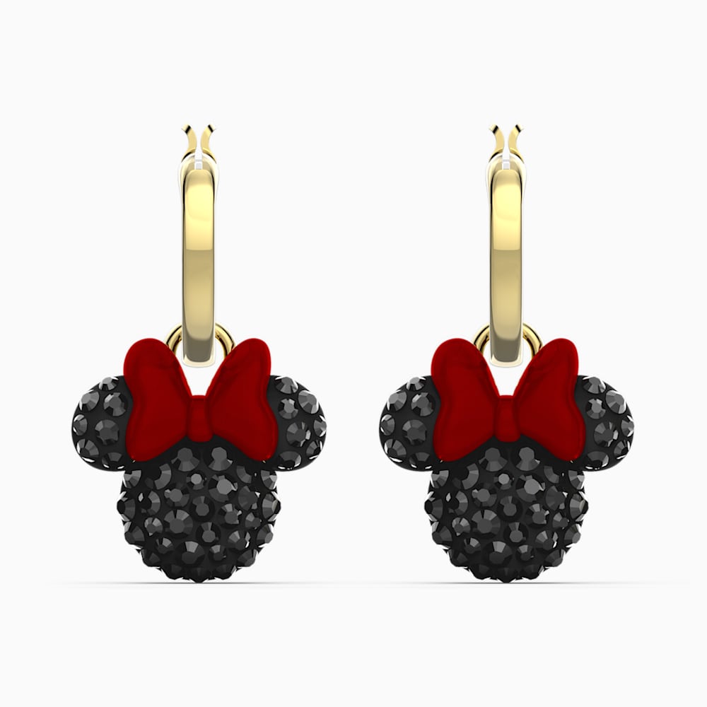 black pierced earrings