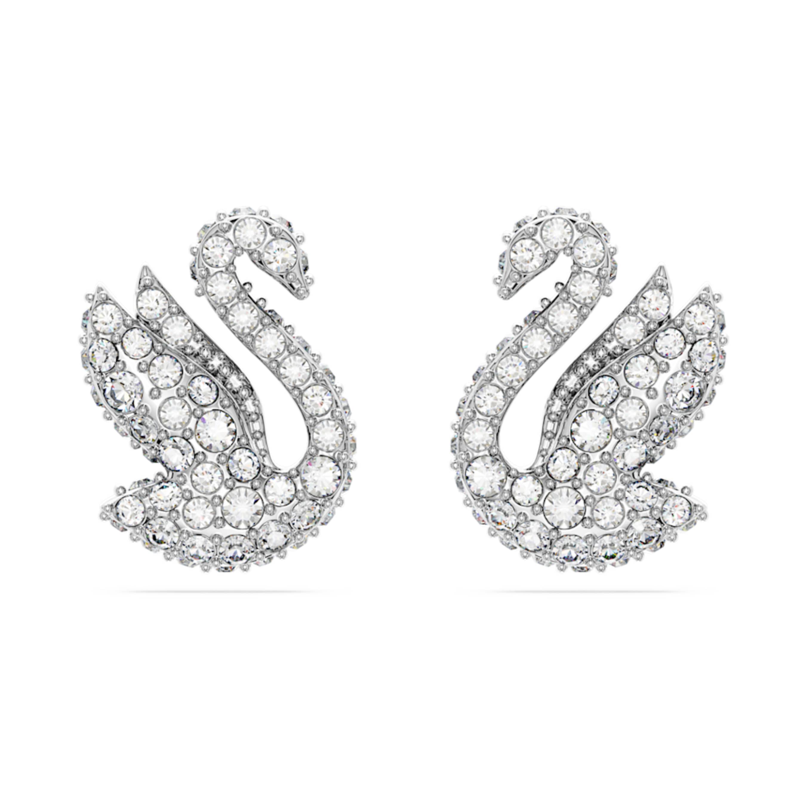 Swarovski Iconic Swan 스터드 이어링, 스완, 화이트, 로듐 플래팅 | Swarovski Swarovski Iconic Swan 스터드 이어링, 스완, 화이트... 