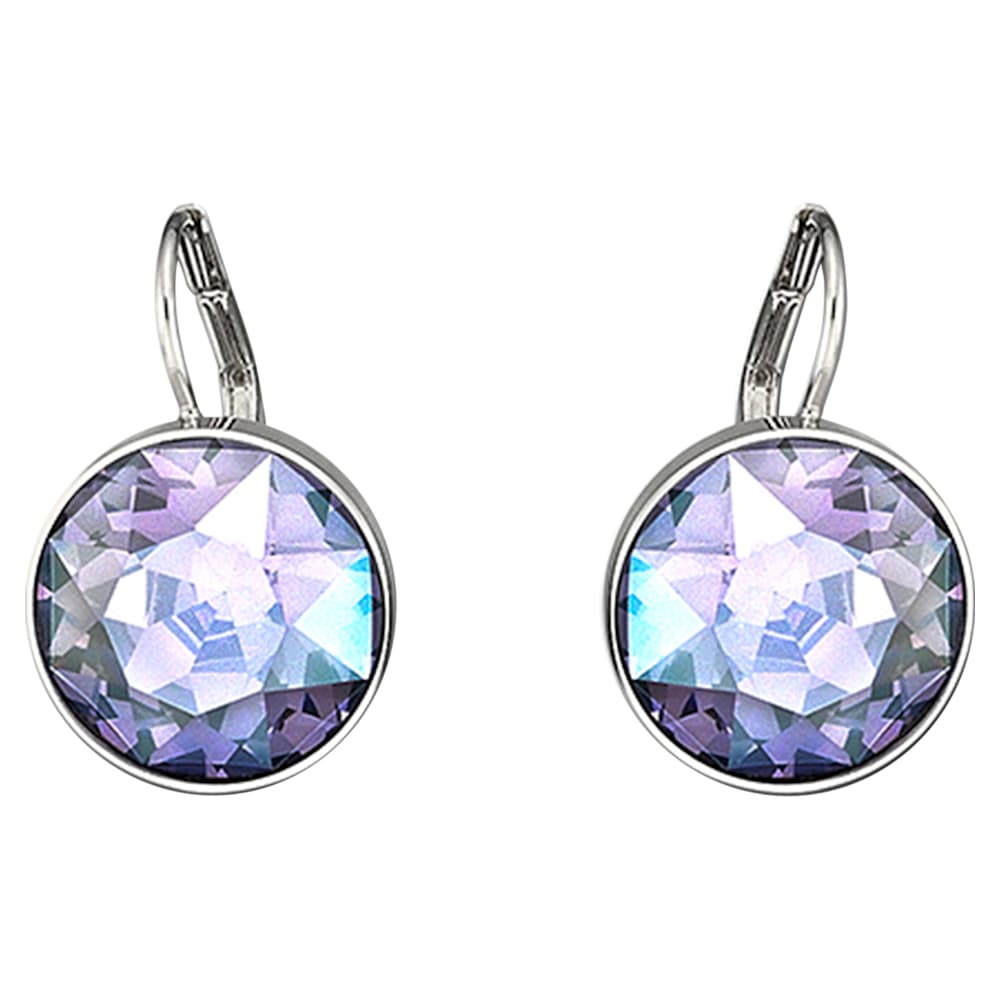Bella earrings, Pink, Rhodium plated 