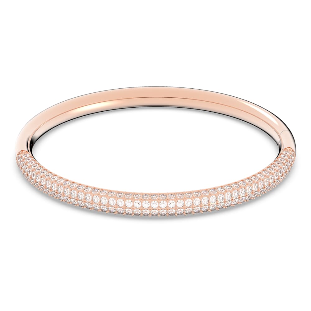 Stone バングル, ホワイト, ローズゴールドトーン仕上げ | Swarovski