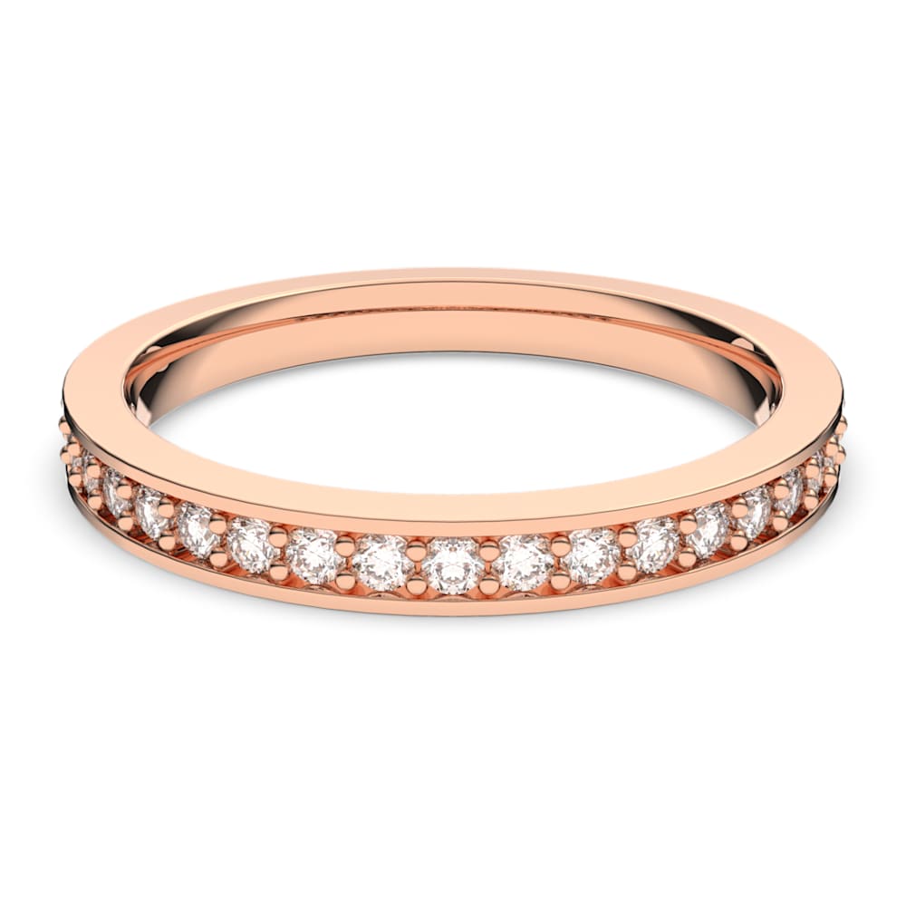 SWAROVSKI LIFELONG HEART RING, WHITE CRYSTALS, RHODIUM & ROSE GOLD -  JEWELLERY from Adams Jewellers Limited UK