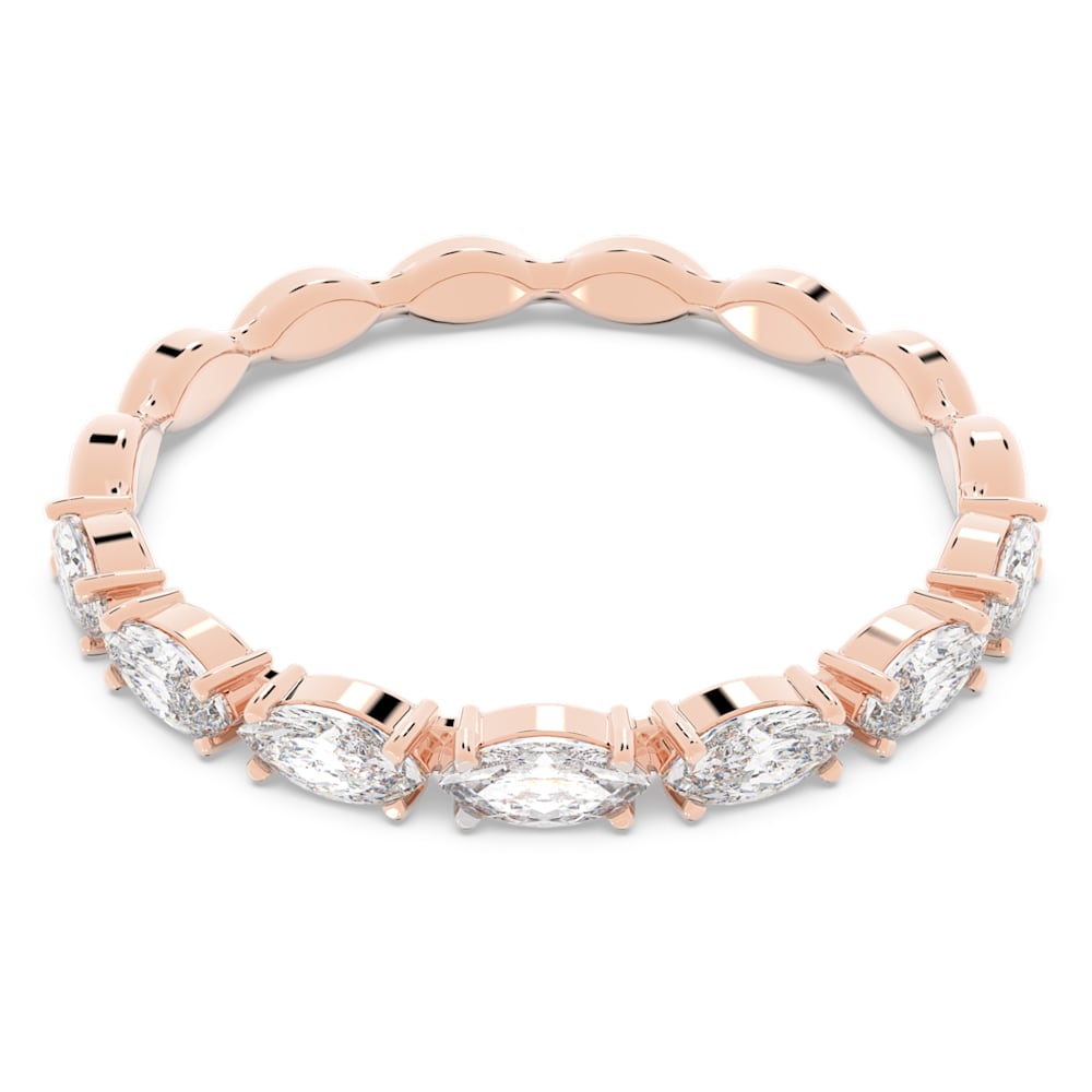 Vittore ring, Marquise cut, White, Rose gold-tone plated