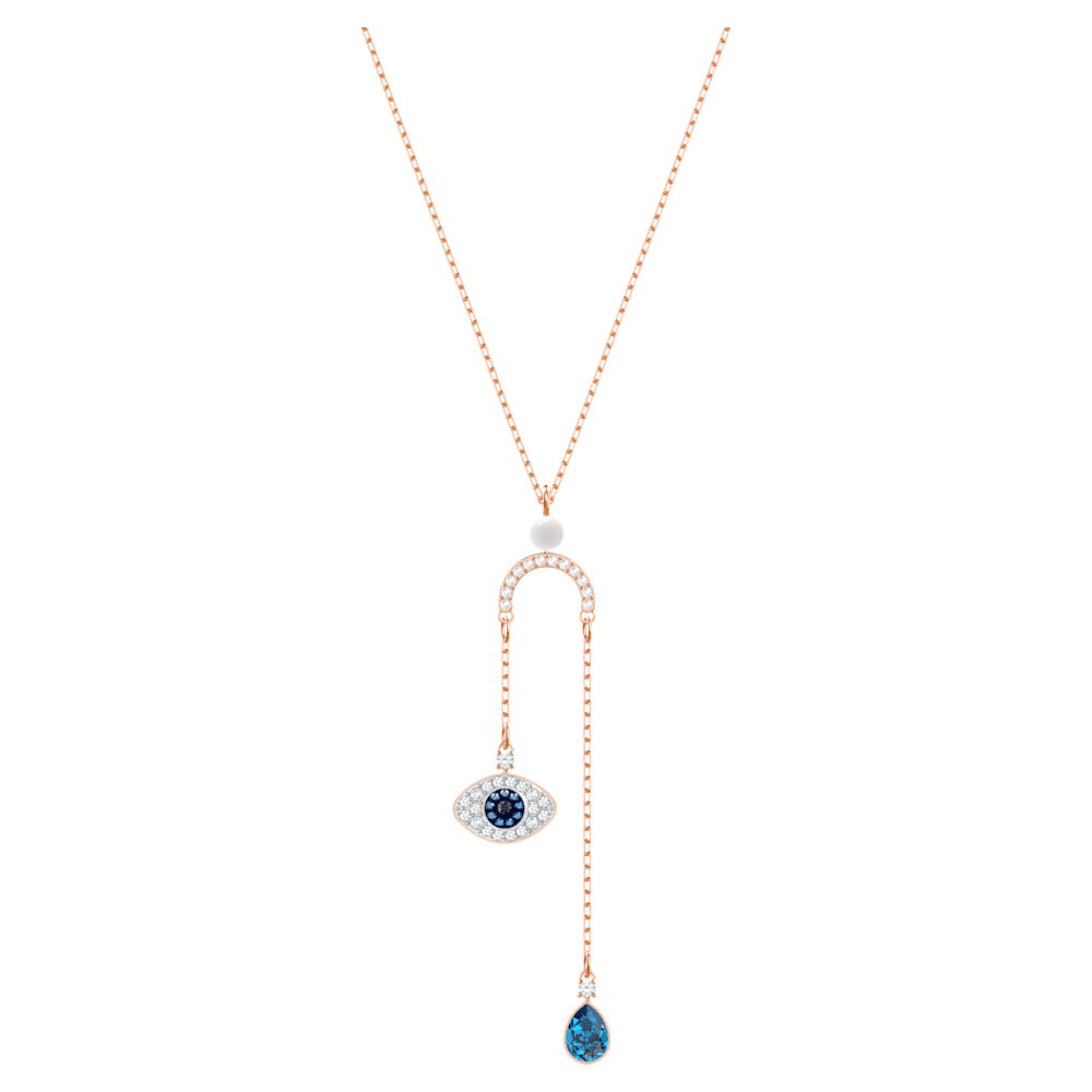 Collier en Y Swarovski Symbolic Evil Eye, multicolore, Métal doré ... Collier en Y Swarovski Symbolic Evil Eye, multicolore, Métal doré ...