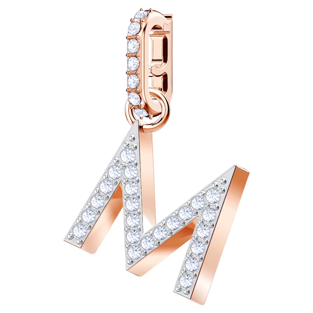 Swarovski Remix Collection Charm M, White, Rose-gold tone plated Swarovski Remix Collection Charm M, White, Rose-gold tone plated
