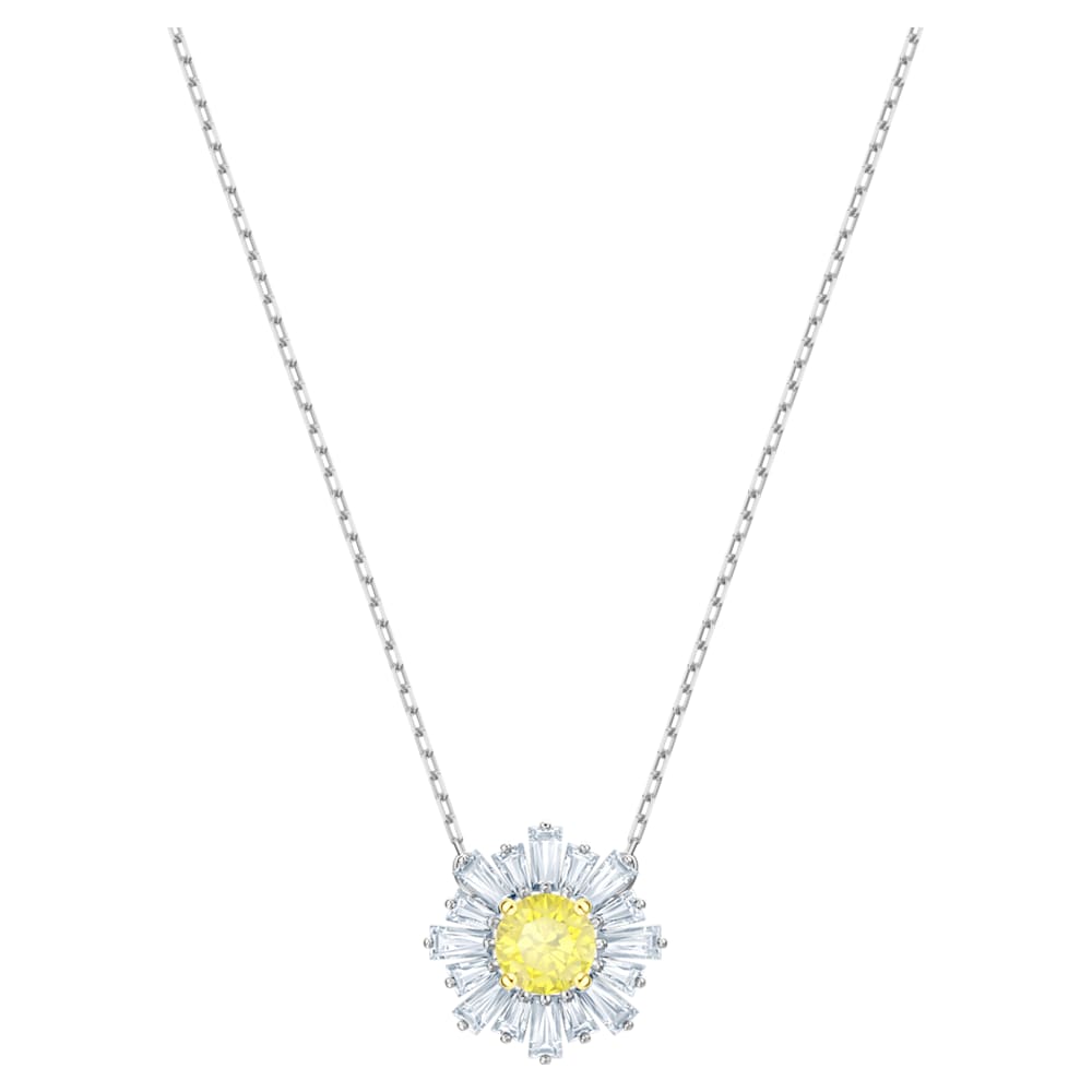 Pendentif Sunshine, jaune, Métal rhodié Pendentif Sunshine, jaune, Métal rhodié
