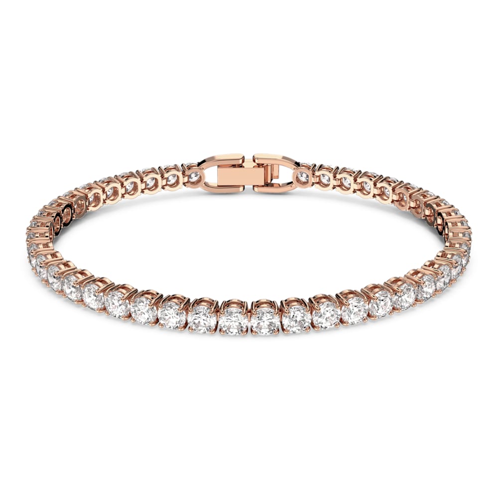 Swarovski Tennis Deluxe crystal bracelet, rose gold coloured