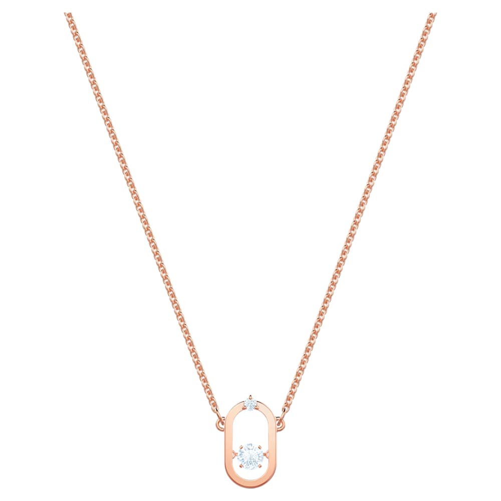 Unique Collar De Diamantes De Acero Inoxidable Chapado En Oro Rosa N5127