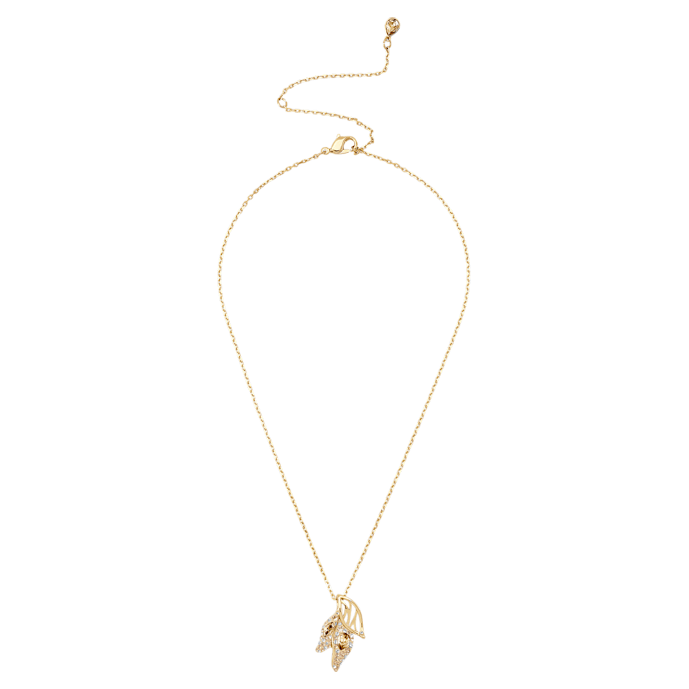 Graceful Bloom Pendant, Brown, Gold-tone plated